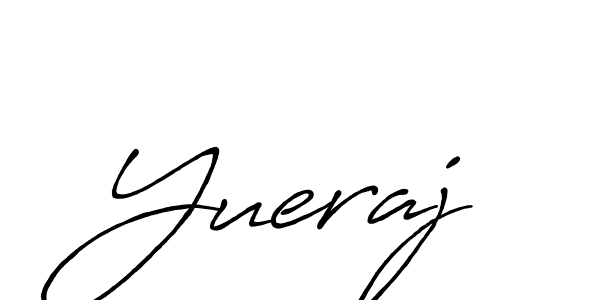 How to make Yueraj name signature. Use Antro_Vectra_Bolder style for creating short signs online. This is the latest handwritten sign. Yueraj signature style 7 images and pictures png