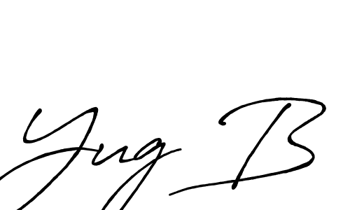 You should practise on your own different ways (Antro_Vectra_Bolder) to write your name (Yug B) in signature. don't let someone else do it for you. Yug B signature style 7 images and pictures png