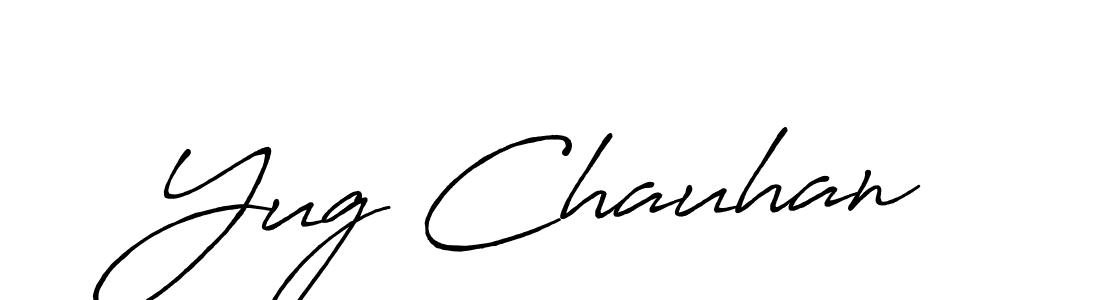 Antro_Vectra_Bolder is a professional signature style that is perfect for those who want to add a touch of class to their signature. It is also a great choice for those who want to make their signature more unique. Get Yug Chauhan name to fancy signature for free. Yug Chauhan signature style 7 images and pictures png