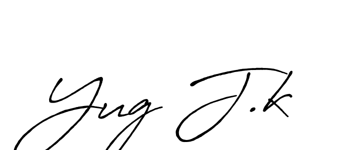 Also we have Yug J.k name is the best signature style. Create professional handwritten signature collection using Antro_Vectra_Bolder autograph style. Yug J.k signature style 7 images and pictures png