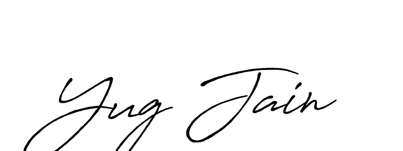 Similarly Antro_Vectra_Bolder is the best handwritten signature design. Signature creator online .You can use it as an online autograph creator for name Yug Jain. Yug Jain signature style 7 images and pictures png