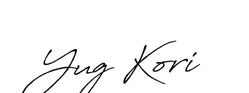 How to make Yug Kori signature? Antro_Vectra_Bolder is a professional autograph style. Create handwritten signature for Yug Kori name. Yug Kori signature style 7 images and pictures png