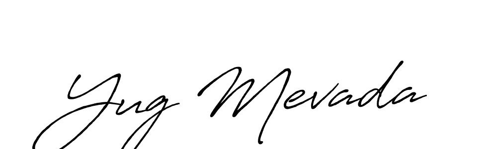 Yug Mevada stylish signature style. Best Handwritten Sign (Antro_Vectra_Bolder) for my name. Handwritten Signature Collection Ideas for my name Yug Mevada. Yug Mevada signature style 7 images and pictures png