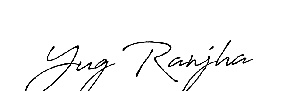 Use a signature maker to create a handwritten signature online. With this signature software, you can design (Antro_Vectra_Bolder) your own signature for name Yug Ranjha. Yug Ranjha signature style 7 images and pictures png