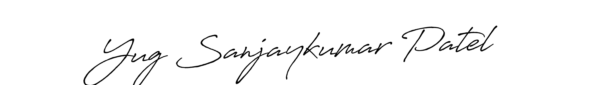 How to make Yug Sanjaykumar Patel name signature. Use Antro_Vectra_Bolder style for creating short signs online. This is the latest handwritten sign. Yug Sanjaykumar Patel signature style 7 images and pictures png