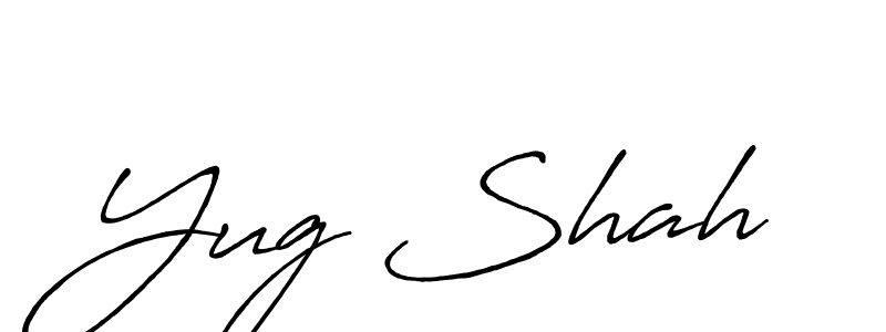 if you are searching for the best signature style for your name Yug Shah. so please give up your signature search. here we have designed multiple signature styles  using Antro_Vectra_Bolder. Yug Shah signature style 7 images and pictures png