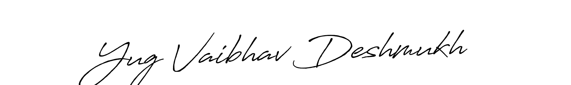 Use a signature maker to create a handwritten signature online. With this signature software, you can design (Antro_Vectra_Bolder) your own signature for name Yug Vaibhav Deshmukh. Yug Vaibhav Deshmukh signature style 7 images and pictures png