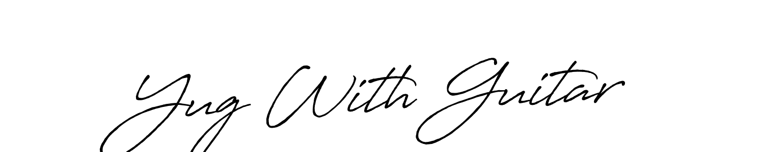 Use a signature maker to create a handwritten signature online. With this signature software, you can design (Antro_Vectra_Bolder) your own signature for name Yug With Guitar. Yug With Guitar signature style 7 images and pictures png