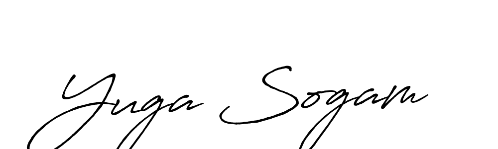 How to make Yuga Sogam name signature. Use Antro_Vectra_Bolder style for creating short signs online. This is the latest handwritten sign. Yuga Sogam signature style 7 images and pictures png