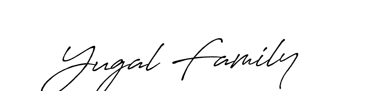 Use a signature maker to create a handwritten signature online. With this signature software, you can design (Antro_Vectra_Bolder) your own signature for name Yugal Family. Yugal Family signature style 7 images and pictures png