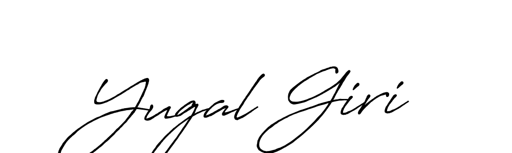 Make a beautiful signature design for name Yugal Giri. With this signature (Antro_Vectra_Bolder) style, you can create a handwritten signature for free. Yugal Giri signature style 7 images and pictures png