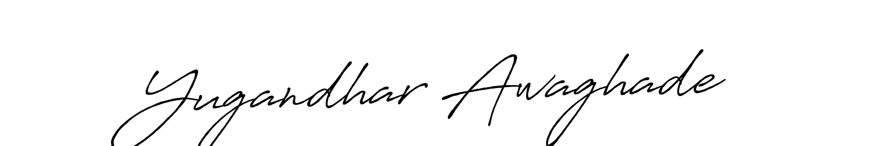 Also we have Yugandhar Awaghade name is the best signature style. Create professional handwritten signature collection using Antro_Vectra_Bolder autograph style. Yugandhar Awaghade signature style 7 images and pictures png