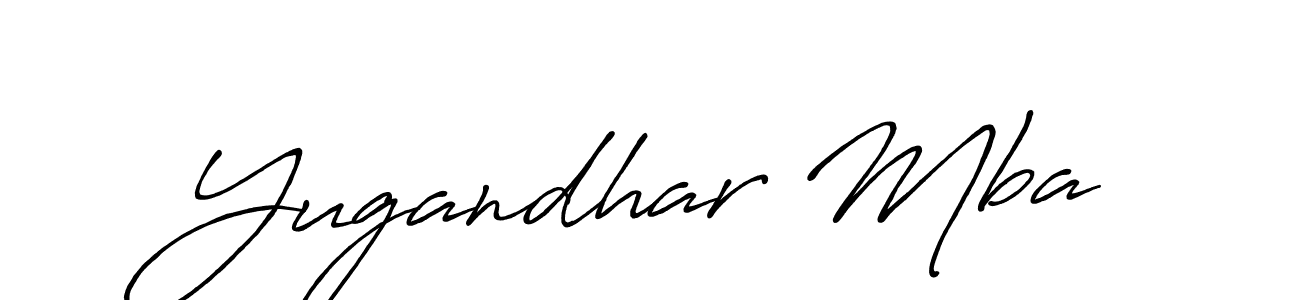 How to make Yugandhar Mba name signature. Use Antro_Vectra_Bolder style for creating short signs online. This is the latest handwritten sign. Yugandhar Mba signature style 7 images and pictures png