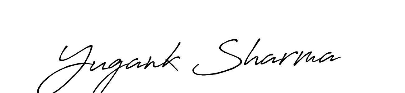 Make a beautiful signature design for name Yugank Sharma. With this signature (Antro_Vectra_Bolder) style, you can create a handwritten signature for free. Yugank Sharma signature style 7 images and pictures png