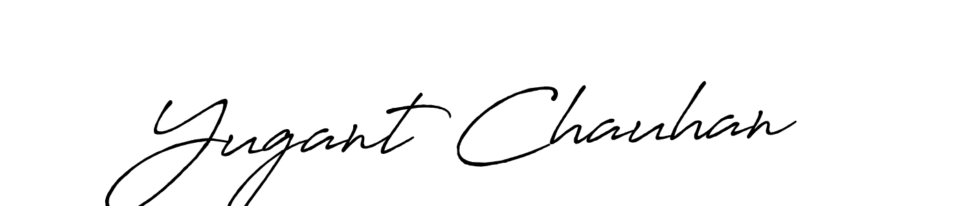 Make a beautiful signature design for name Yugant Chauhan. With this signature (Antro_Vectra_Bolder) style, you can create a handwritten signature for free. Yugant Chauhan signature style 7 images and pictures png