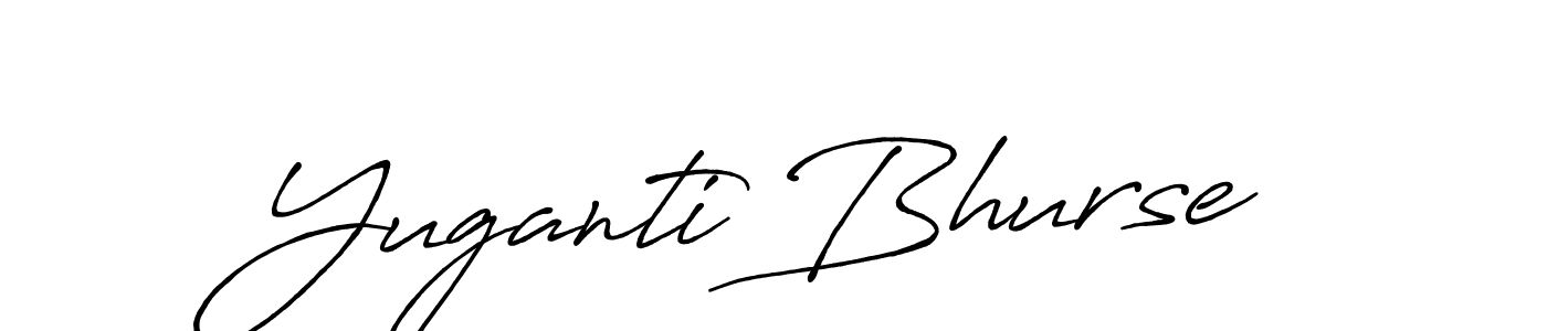 The best way (Antro_Vectra_Bolder) to make a short signature is to pick only two or three words in your name. The name Yuganti Bhurse include a total of six letters. For converting this name. Yuganti Bhurse signature style 7 images and pictures png