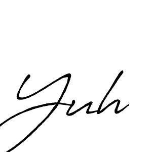 if you are searching for the best signature style for your name Yuh. so please give up your signature search. here we have designed multiple signature styles  using Antro_Vectra_Bolder. Yuh signature style 7 images and pictures png