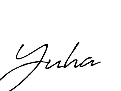 if you are searching for the best signature style for your name Yuha. so please give up your signature search. here we have designed multiple signature styles  using Antro_Vectra_Bolder. Yuha signature style 7 images and pictures png