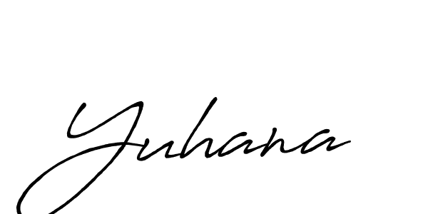 How to make Yuhana signature? Antro_Vectra_Bolder is a professional autograph style. Create handwritten signature for Yuhana name. Yuhana signature style 7 images and pictures png