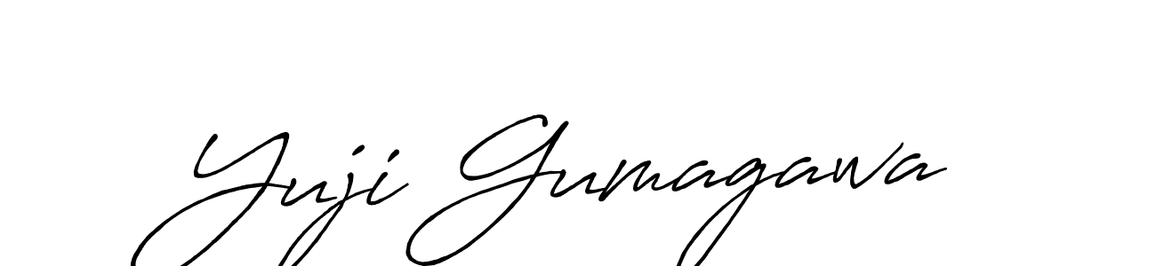 Make a beautiful signature design for name Yuji Gumagawa. With this signature (Antro_Vectra_Bolder) style, you can create a handwritten signature for free. Yuji Gumagawa signature style 7 images and pictures png