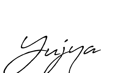 Yujya stylish signature style. Best Handwritten Sign (Antro_Vectra_Bolder) for my name. Handwritten Signature Collection Ideas for my name Yujya. Yujya signature style 7 images and pictures png