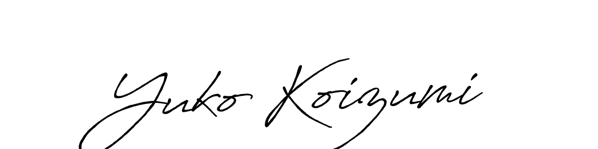 Use a signature maker to create a handwritten signature online. With this signature software, you can design (Antro_Vectra_Bolder) your own signature for name Yuko Koizumi. Yuko Koizumi signature style 7 images and pictures png