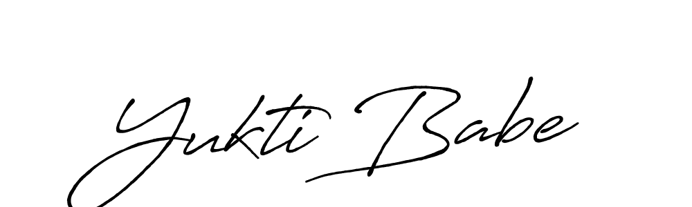 if you are searching for the best signature style for your name Yukti Babe. so please give up your signature search. here we have designed multiple signature styles  using Antro_Vectra_Bolder. Yukti Babe signature style 7 images and pictures png