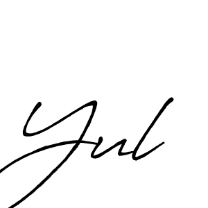 Design your own signature with our free online signature maker. With this signature software, you can create a handwritten (Antro_Vectra_Bolder) signature for name Yul. Yul signature style 7 images and pictures png