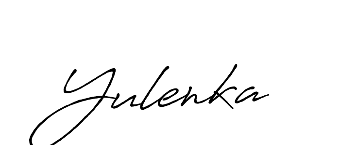 How to make Yulenka name signature. Use Antro_Vectra_Bolder style for creating short signs online. This is the latest handwritten sign. Yulenka signature style 7 images and pictures png