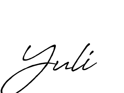 It looks lik you need a new signature style for name Yuli. Design unique handwritten (Antro_Vectra_Bolder) signature with our free signature maker in just a few clicks. Yuli signature style 7 images and pictures png