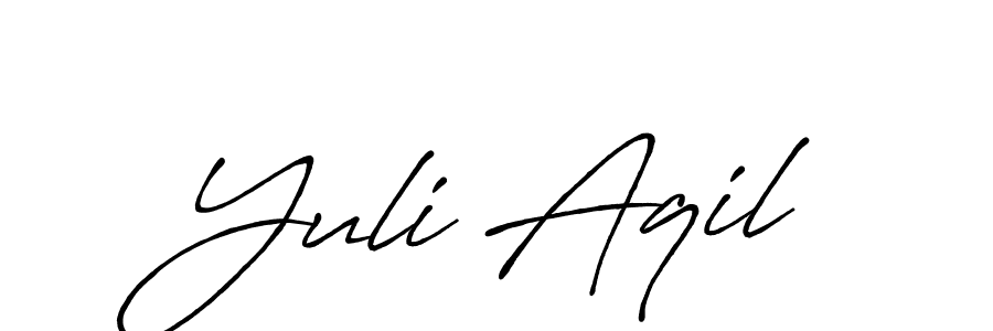 Here are the top 10 professional signature styles for the name Yuli Aqil. These are the best autograph styles you can use for your name. Yuli Aqil signature style 7 images and pictures png
