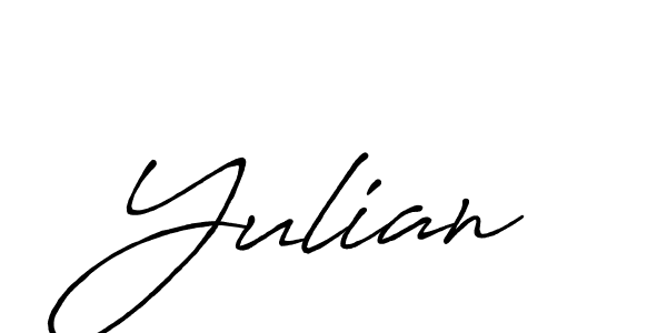 How to make Yulian name signature. Use Antro_Vectra_Bolder style for creating short signs online. This is the latest handwritten sign. Yulian signature style 7 images and pictures png