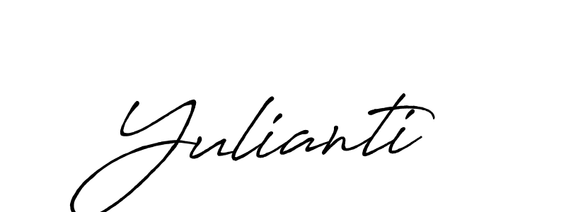 Make a beautiful signature design for name Yulianti. With this signature (Antro_Vectra_Bolder) style, you can create a handwritten signature for free. Yulianti signature style 7 images and pictures png