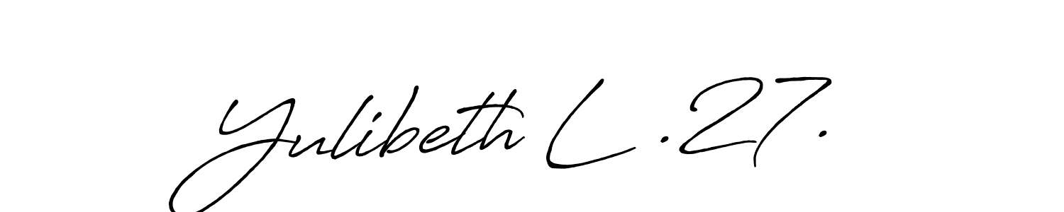 Design your own signature with our free online signature maker. With this signature software, you can create a handwritten (Antro_Vectra_Bolder) signature for name Yulibeth L .27.. Yulibeth L .27. signature style 7 images and pictures png