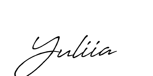 Yuliia stylish signature style. Best Handwritten Sign (Antro_Vectra_Bolder) for my name. Handwritten Signature Collection Ideas for my name Yuliia. Yuliia signature style 7 images and pictures png