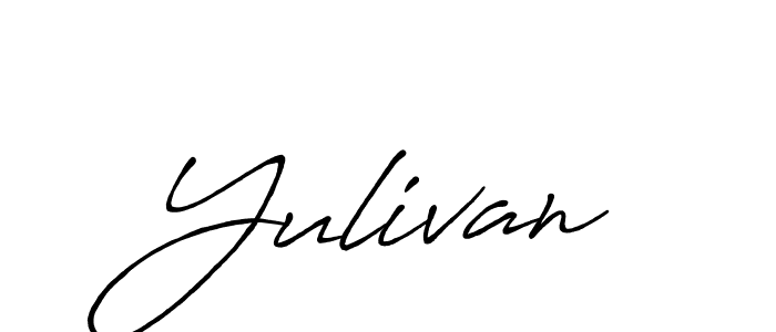 Use a signature maker to create a handwritten signature online. With this signature software, you can design (Antro_Vectra_Bolder) your own signature for name Yulivan. Yulivan signature style 7 images and pictures png