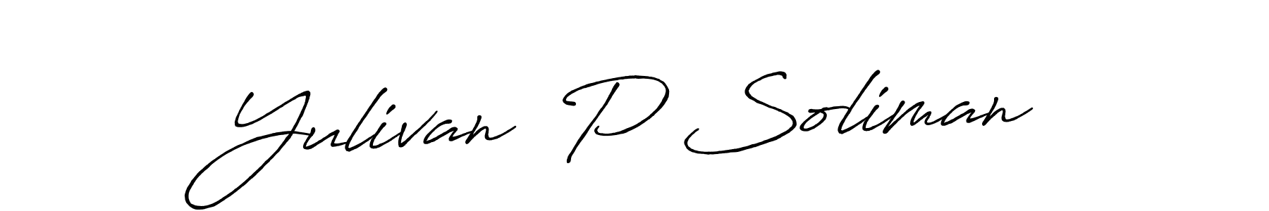 You can use this online signature creator to create a handwritten signature for the name Yulivan  P Soliman. This is the best online autograph maker. Yulivan  P Soliman signature style 7 images and pictures png