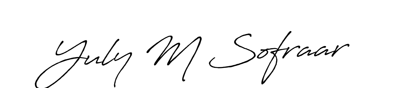 The best way (Antro_Vectra_Bolder) to make a short signature is to pick only two or three words in your name. The name Yuly M Sofraar include a total of six letters. For converting this name. Yuly M Sofraar signature style 7 images and pictures png