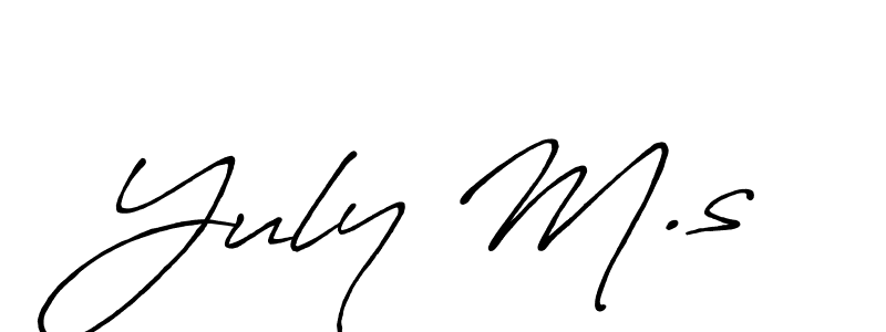 Yuly M.s stylish signature style. Best Handwritten Sign (Antro_Vectra_Bolder) for my name. Handwritten Signature Collection Ideas for my name Yuly M.s. Yuly M.s signature style 7 images and pictures png