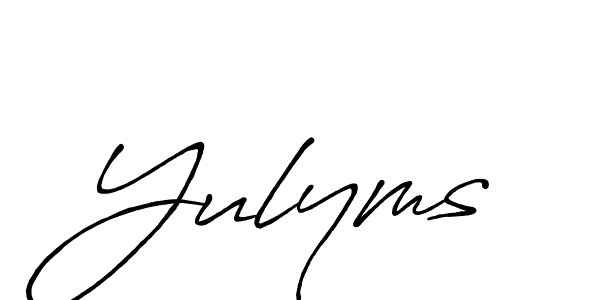 Make a beautiful signature design for name Yulyms. With this signature (Antro_Vectra_Bolder) style, you can create a handwritten signature for free. Yulyms signature style 7 images and pictures png