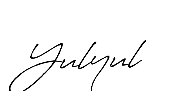 The best way (Antro_Vectra_Bolder) to make a short signature is to pick only two or three words in your name. The name Yulyul include a total of six letters. For converting this name. Yulyul signature style 7 images and pictures png