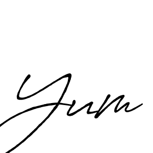 Use a signature maker to create a handwritten signature online. With this signature software, you can design (Antro_Vectra_Bolder) your own signature for name Yum. Yum signature style 7 images and pictures png