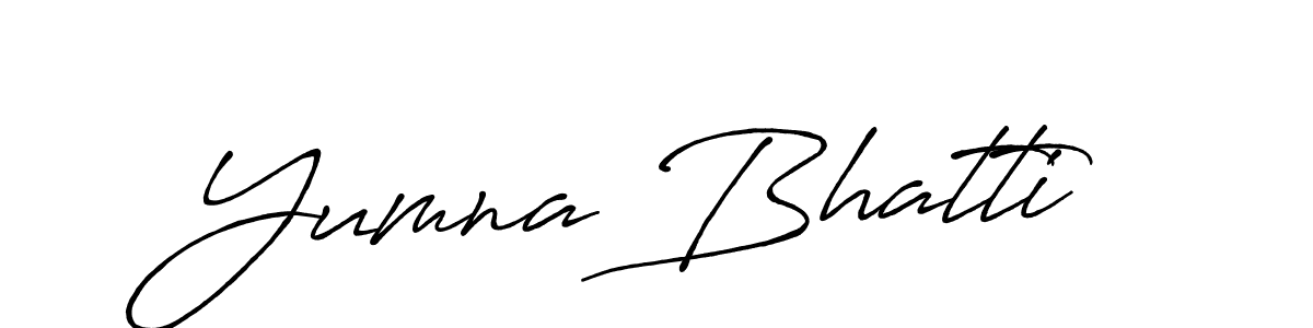 Design your own signature with our free online signature maker. With this signature software, you can create a handwritten (Antro_Vectra_Bolder) signature for name Yumna Bhatti. Yumna Bhatti signature style 7 images and pictures png