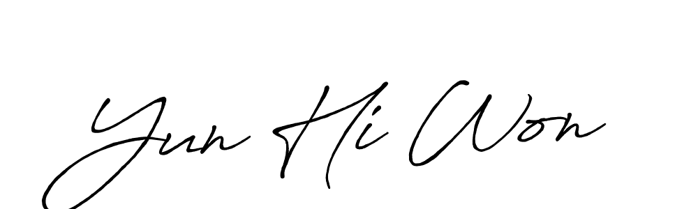 You should practise on your own different ways (Antro_Vectra_Bolder) to write your name (Yun Hi Won) in signature. don't let someone else do it for you. Yun Hi Won signature style 7 images and pictures png