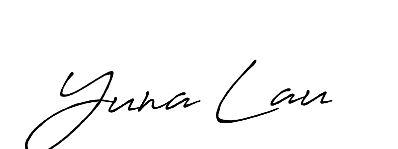 Create a beautiful signature design for name Yuna Lau. With this signature (Antro_Vectra_Bolder) fonts, you can make a handwritten signature for free. Yuna Lau signature style 7 images and pictures png