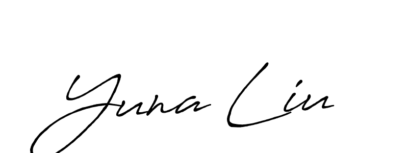 Antro_Vectra_Bolder is a professional signature style that is perfect for those who want to add a touch of class to their signature. It is also a great choice for those who want to make their signature more unique. Get Yuna Liu name to fancy signature for free. Yuna Liu signature style 7 images and pictures png