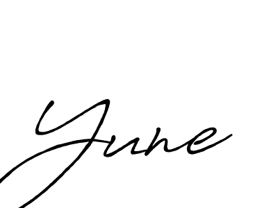 You should practise on your own different ways (Antro_Vectra_Bolder) to write your name (Yune) in signature. don't let someone else do it for you. Yune signature style 7 images and pictures png