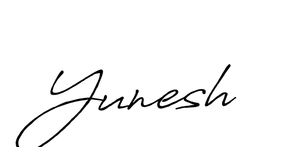 Yunesh stylish signature style. Best Handwritten Sign (Antro_Vectra_Bolder) for my name. Handwritten Signature Collection Ideas for my name Yunesh. Yunesh signature style 7 images and pictures png