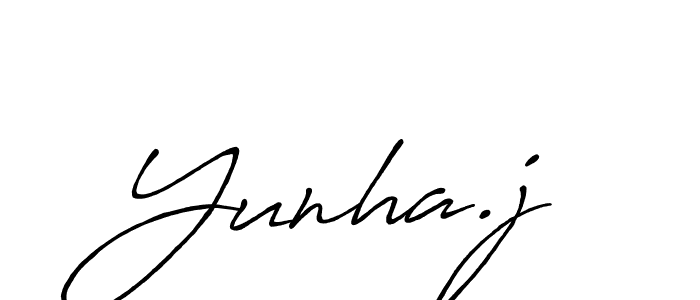 You should practise on your own different ways (Antro_Vectra_Bolder) to write your name (Yunha.j) in signature. don't let someone else do it for you. Yunha.j signature style 7 images and pictures png