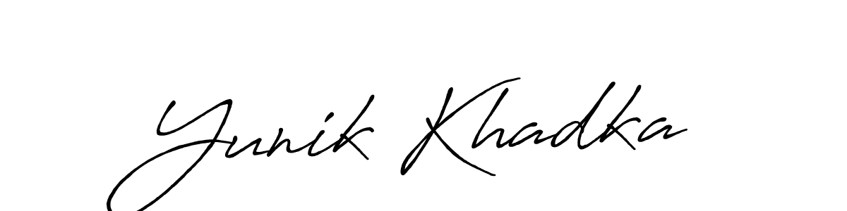 Make a short Yunik Khadka signature style. Manage your documents anywhere anytime using Antro_Vectra_Bolder. Create and add eSignatures, submit forms, share and send files easily. Yunik Khadka signature style 7 images and pictures png